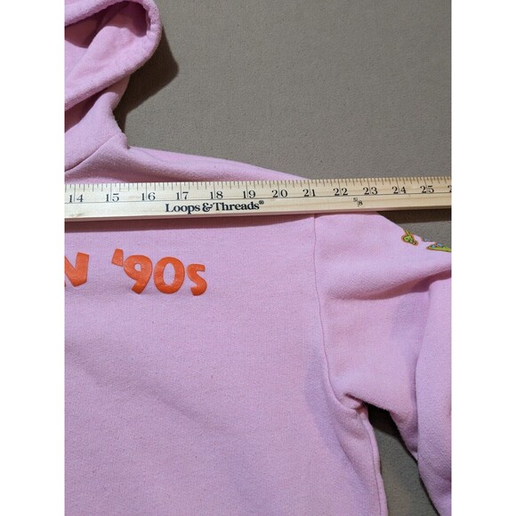 Nickelodeon 90's Cartoon Hoodie Sweatshirt Women's Medium Pink Kangaroo Pocket - Picture 10 of 13